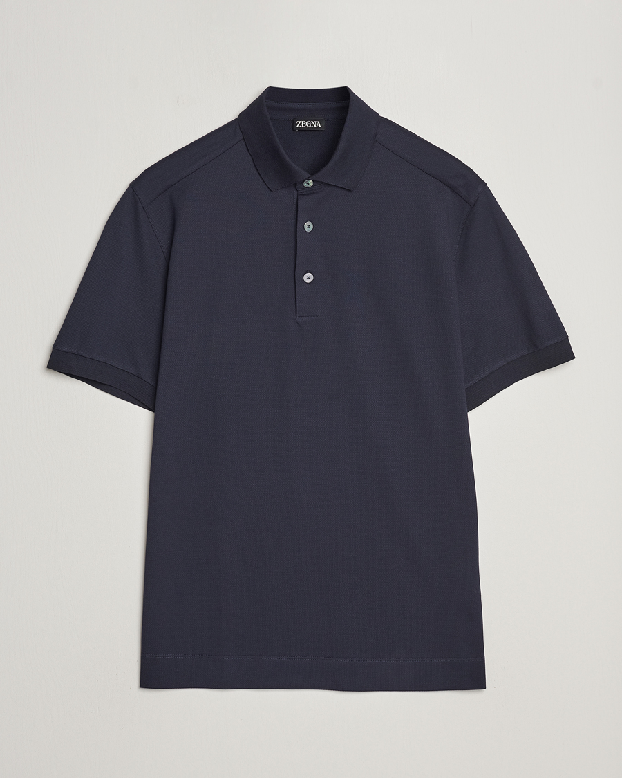 Herren | Poloshirts | Zegna | Cotton/Silk Polo Navy