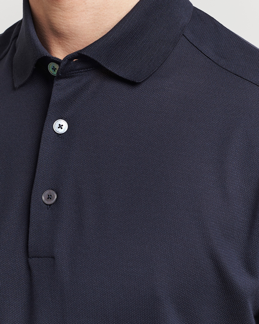 Herren | Poloshirts | Zegna | Cotton/Silk Polo Navy