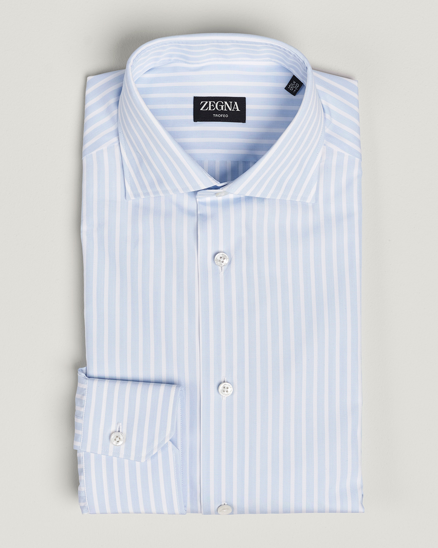 Herren | Hemden | Zegna | Slim Fit Dress Shirt Light Blue Stripe