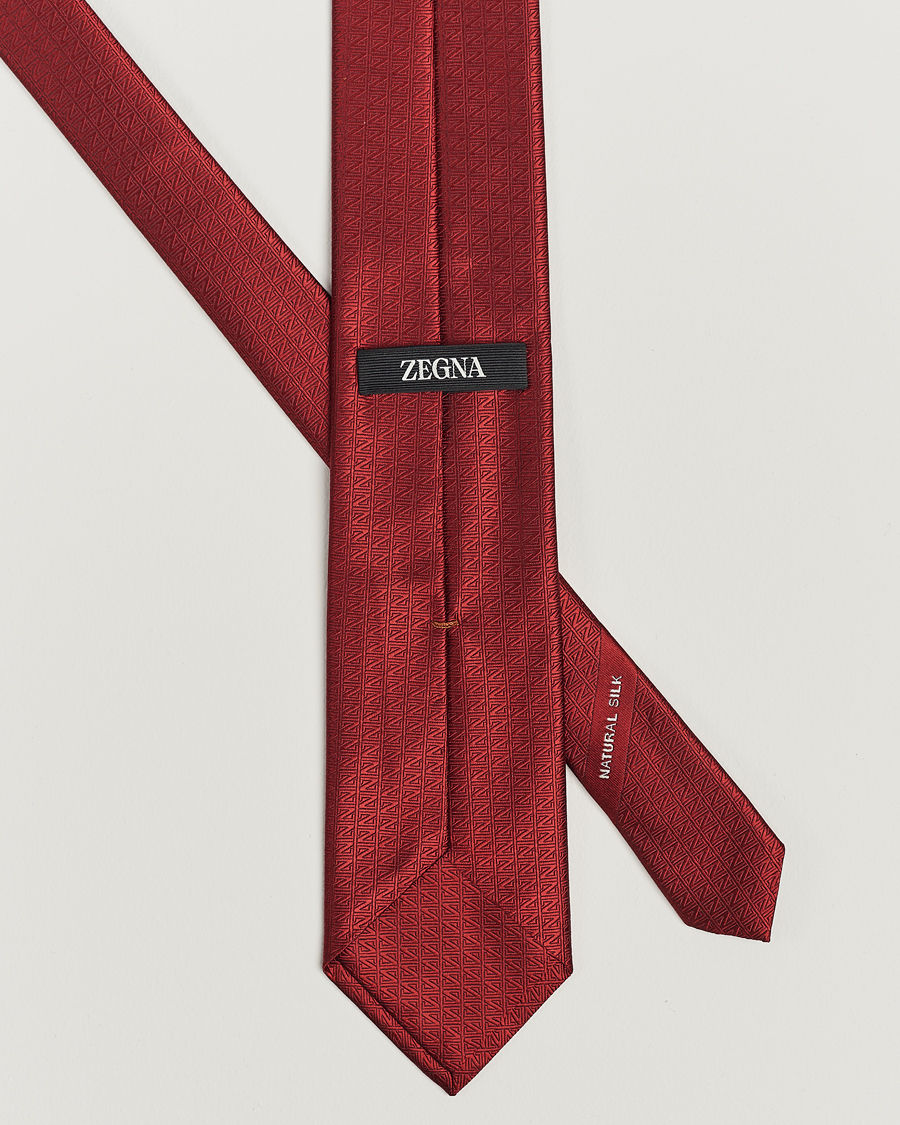 Herren | Zegna Monogram Silk Tie Red | Zegna | Monogram Silk Tie Red