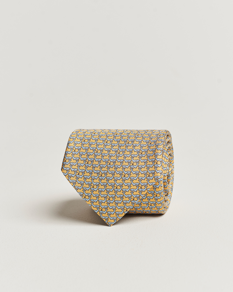 Herren | Zegna Animal Print Silk Tie Yellow | Zegna | Animal Print Silk Tie Yellow