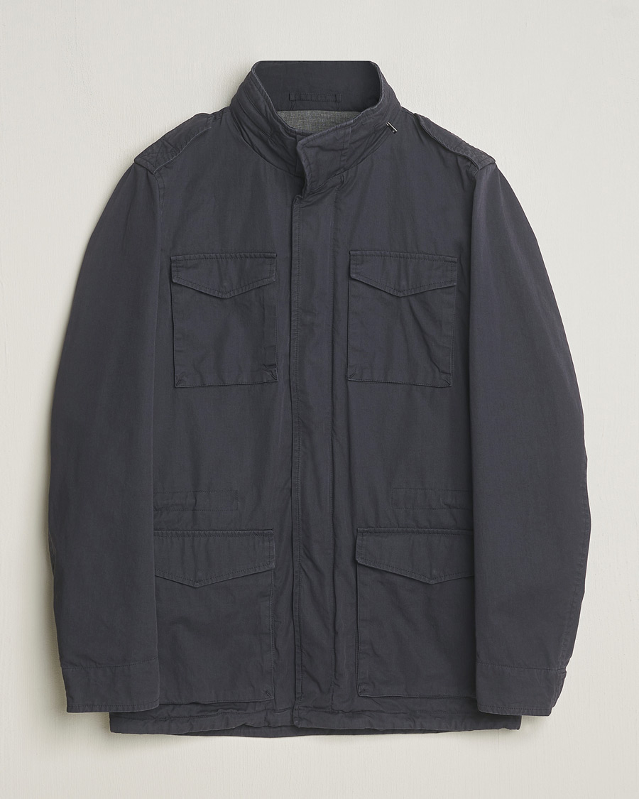 Herren | Jacken | Herno | Washed Cotton Field Jacket Navy