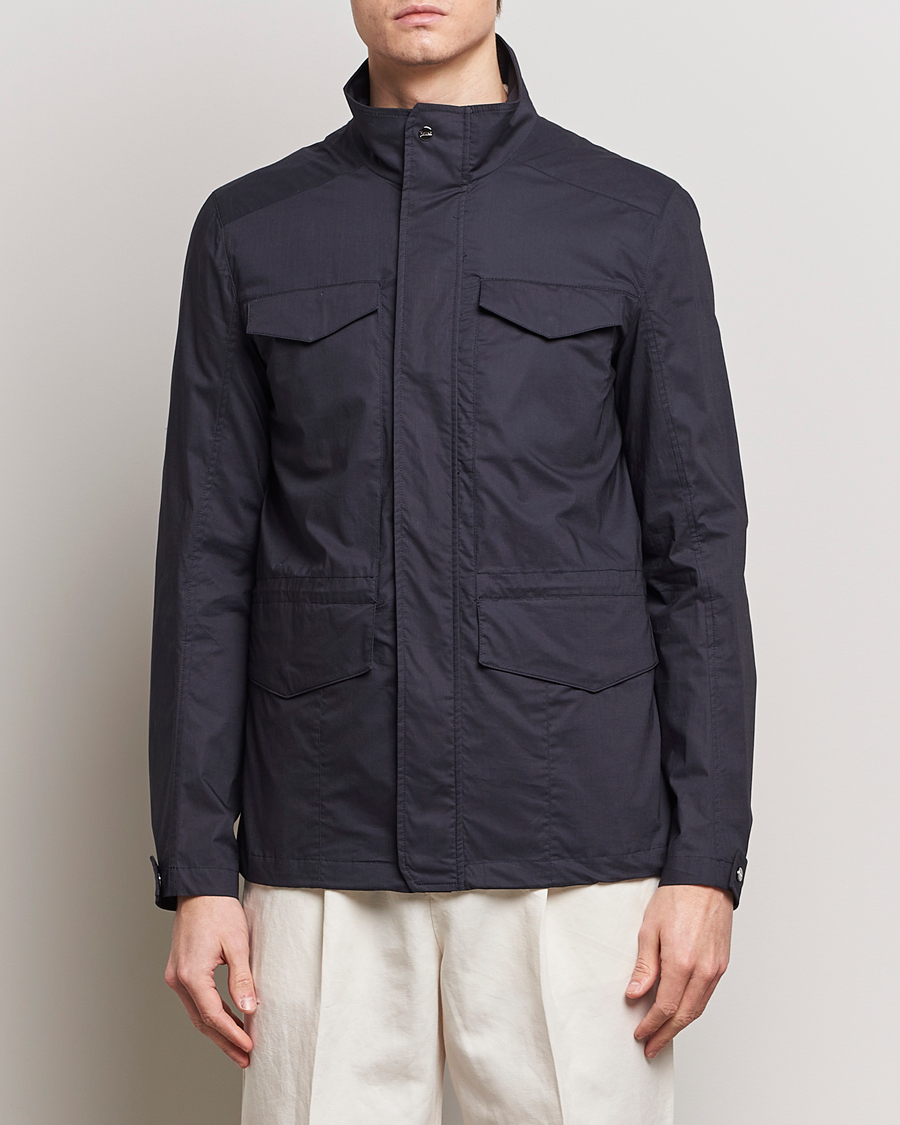 Men | Herno | Herno | Lightwieght Cotton Field Jacket Navy