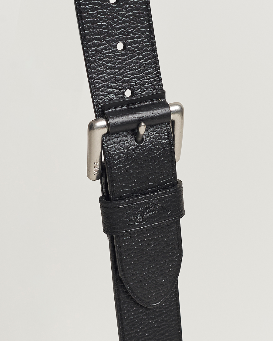 Herren | Polo Ralph Lauren Pebbled Leather Belt Black | Polo Ralph Lauren | Pebbled Leather Belt Black