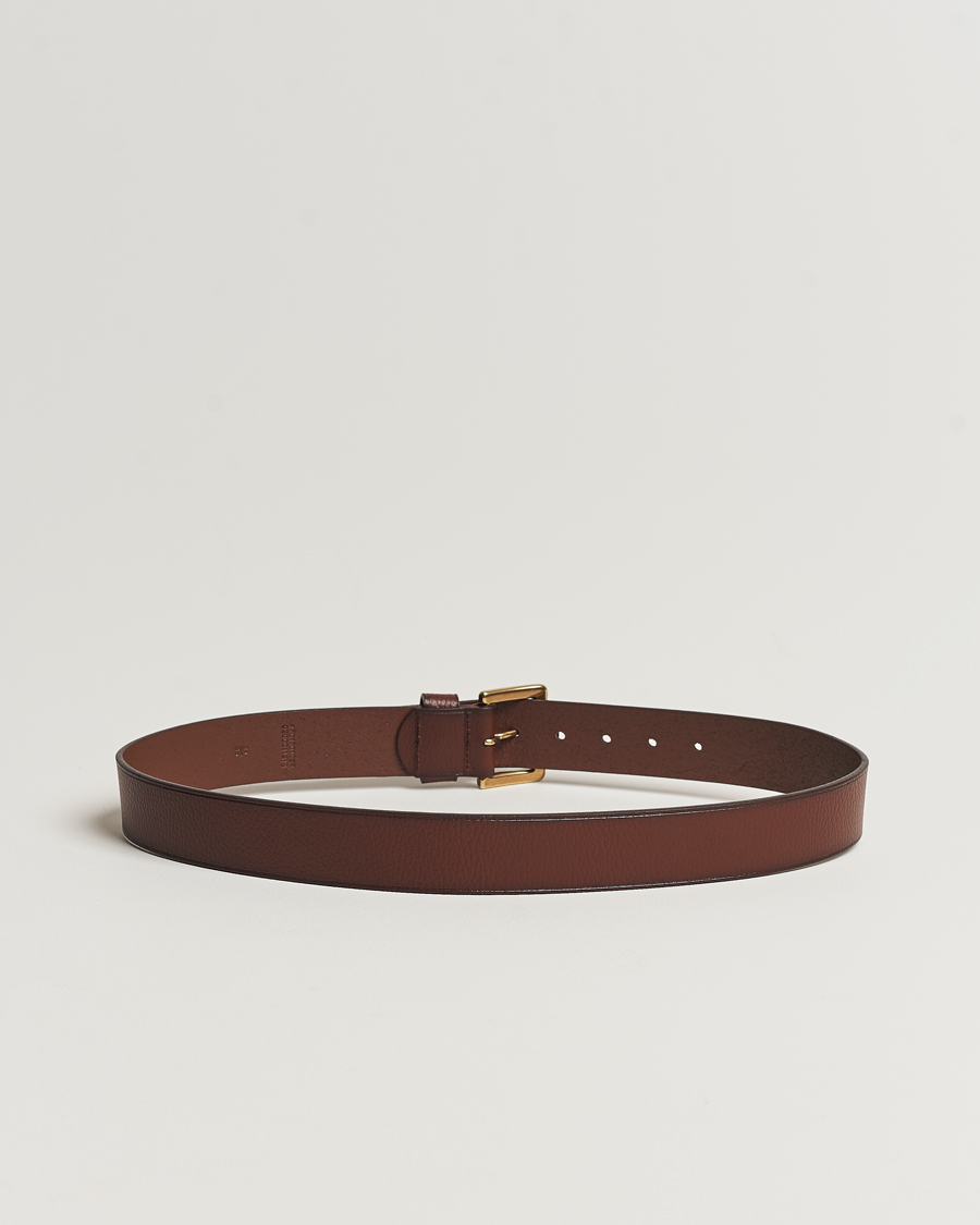 Herren | Schlichte Gürtel | Polo Ralph Lauren | Pebbled Leather Belt Brown