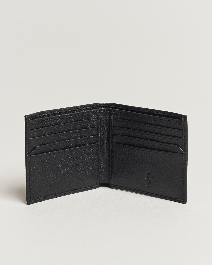 Herren | Polo Ralph Lauren Pebbled Leather Billfold Wallet Black | Polo Ralph Lauren | Pebbled Leather Billfold Wallet Black