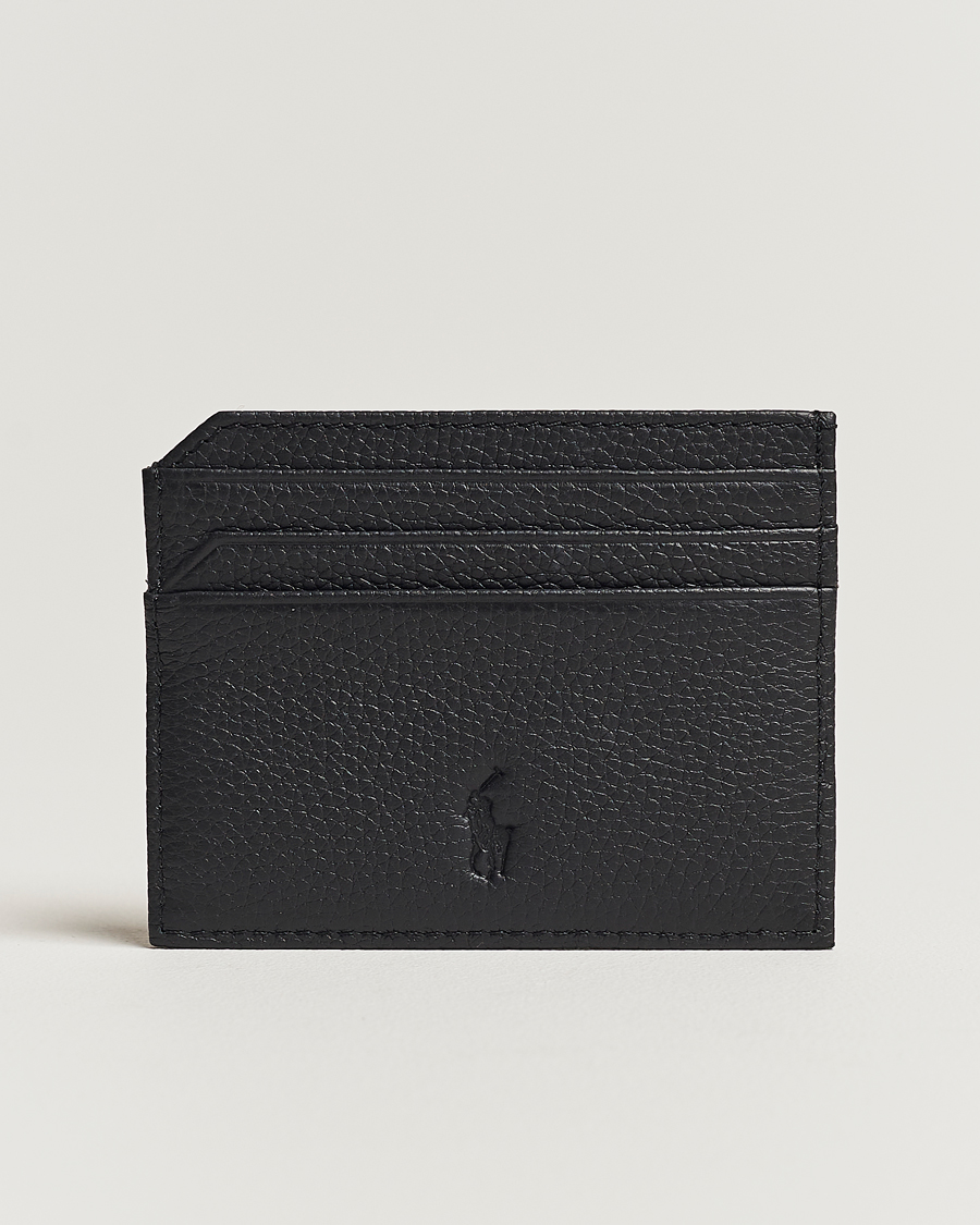 Herren | Polo Ralph Lauren Pebbled Leather Credit Card Holder Black | Polo Ralph Lauren | Pebbled Leather Credit Card Holder Black