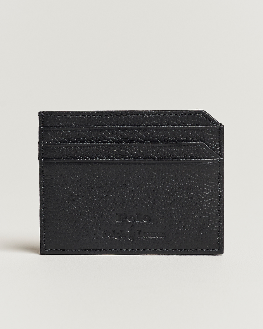 Herren | Geldbörsen | Polo Ralph Lauren | Pebbled Leather Credit Card Holder Black