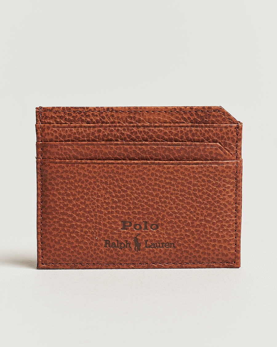 Herren | Polo Ralph Lauren Pebbled Leather Credit Card Holder Saddle Brown | Polo Ralph Lauren | Pebbled Leather Credit Card Holder Saddle Brown