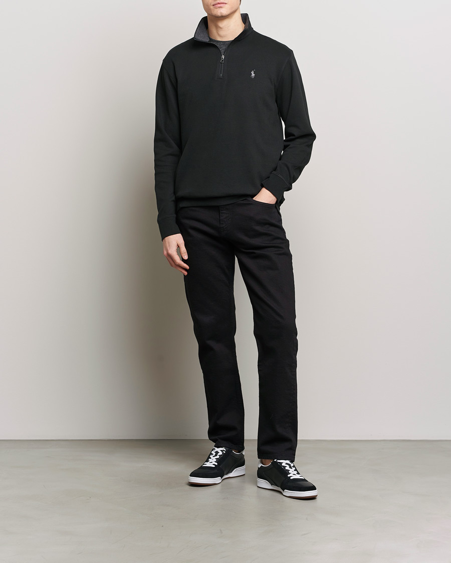 Herren | Pullover | Polo Ralph Lauren | Double Knit Half-Zip Sweater Polo Black