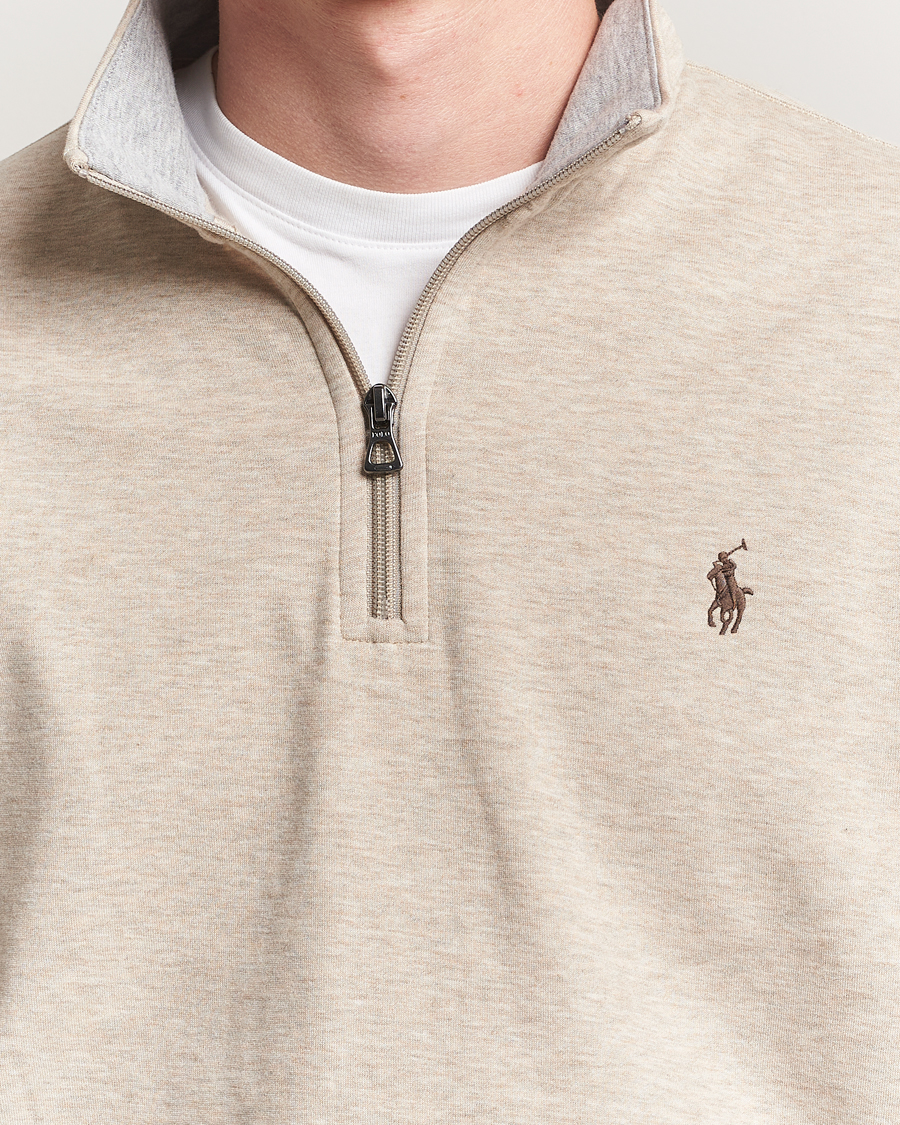 Herren | Pullover | Polo Ralph Lauren | Double Knit Half-Zip Sweater Tuscan Beige Heather