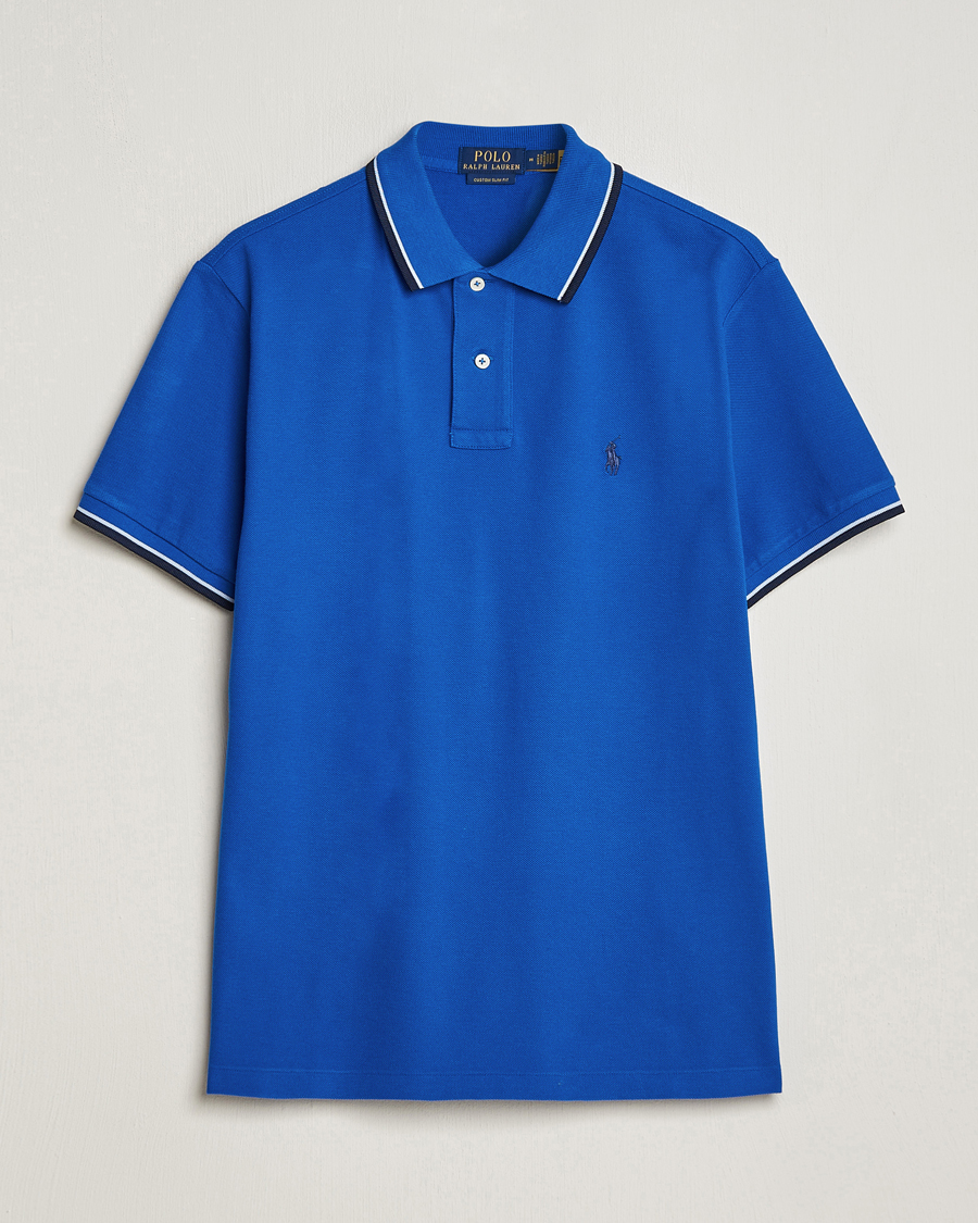 Herren | Poloshirts | Polo Ralph Lauren | Custom Slim Fit Tipped Polo Heritage Blue