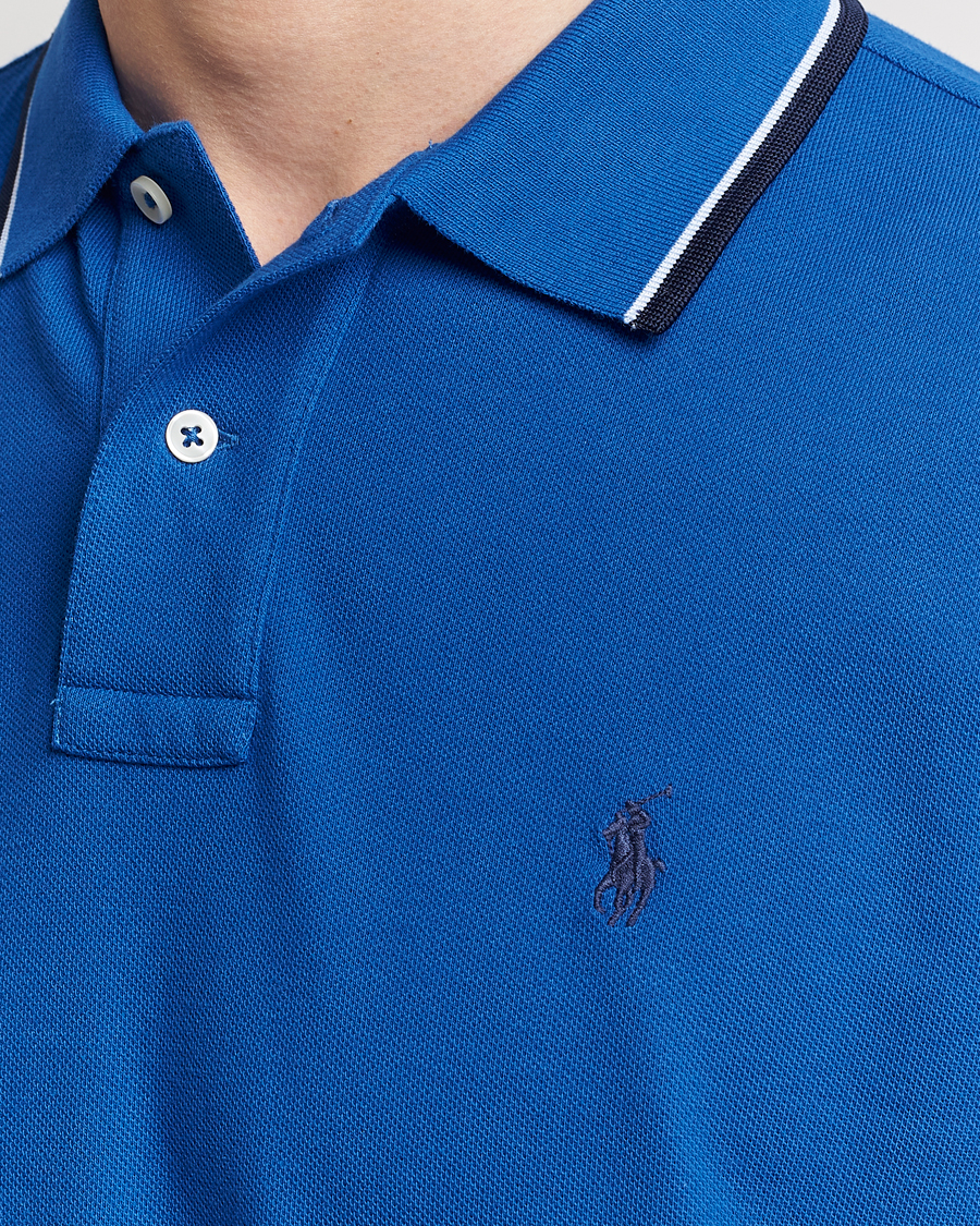 Herren | Poloshirts | Polo Ralph Lauren | Custom Slim Fit Tipped Polo Heritage Blue