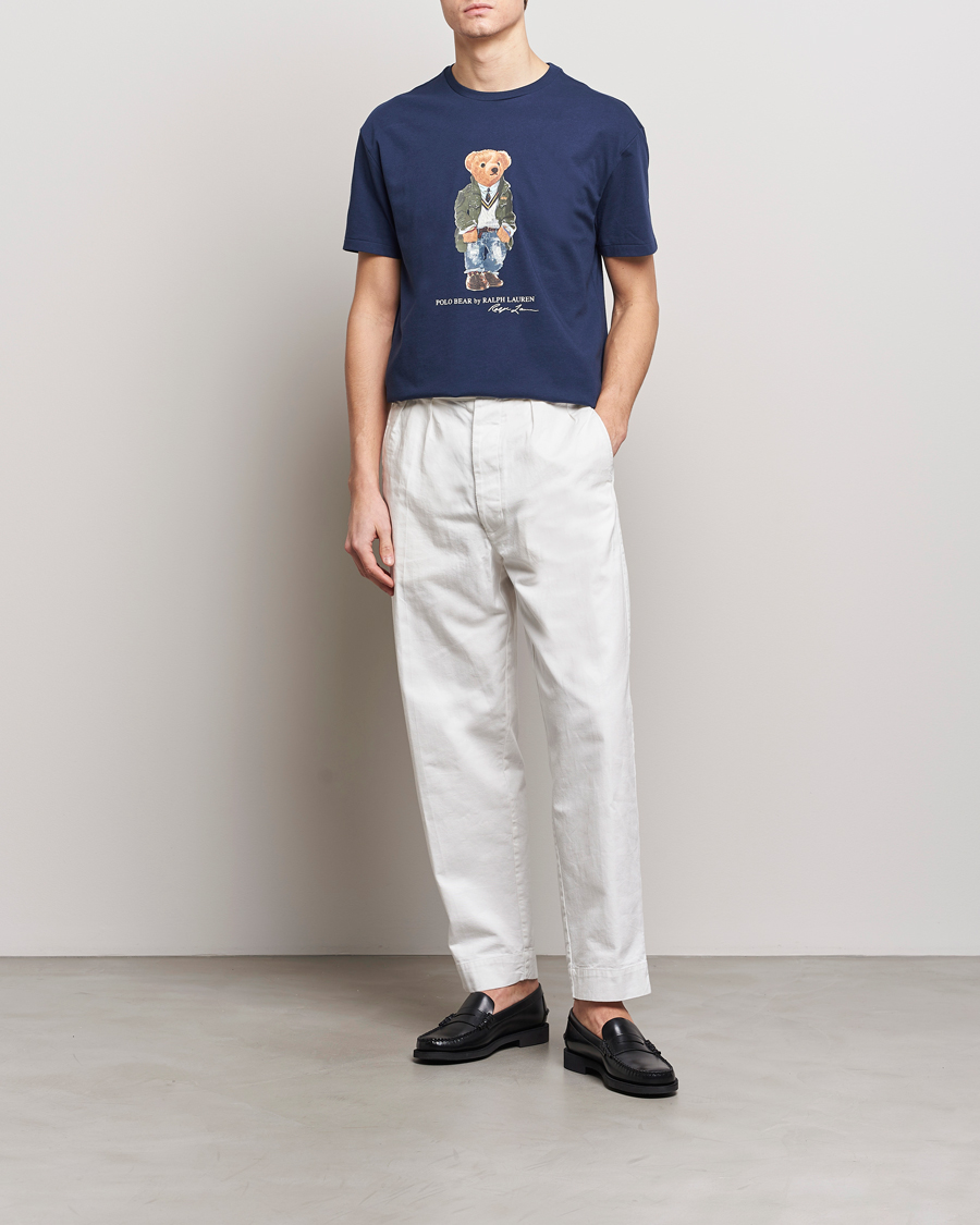 Herren | T-Shirts | Polo Ralph Lauren | Printed Bear Crew Neck T-Shirt Newport Navy