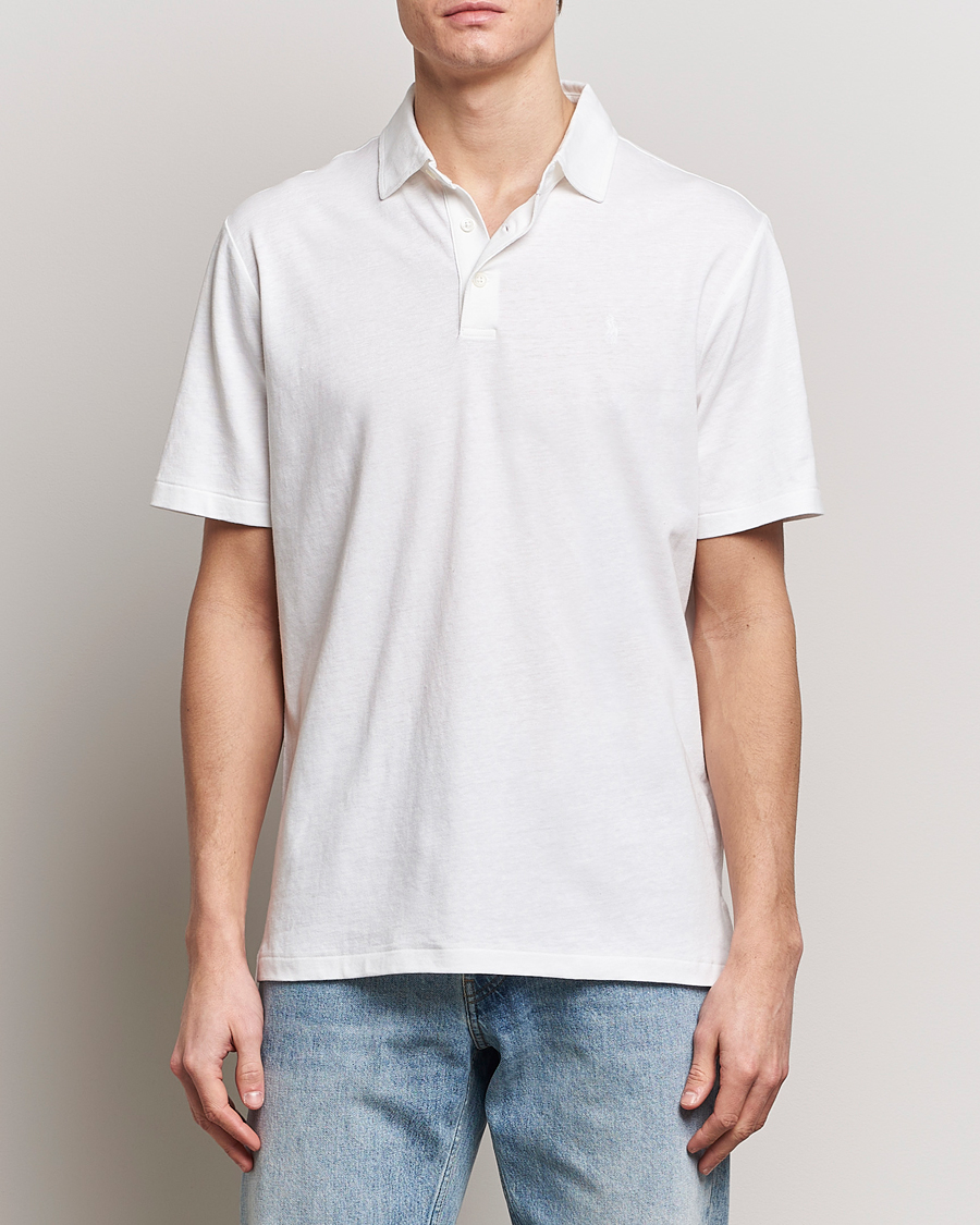 Herren | Poloshirts | Polo Ralph Lauren | Cotton/Linen Polo Shirt White