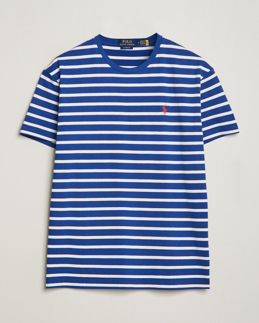 Herren | T-Shirts | Polo Ralph Lauren | Crew Neck Striped T-Shirt Beach Royal/White
