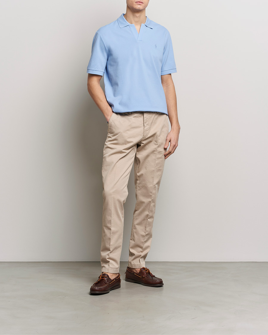 Herren | Poloshirts | Polo Ralph Lauren | Classic Fit Open Collar Stretch Polo Austin Blue