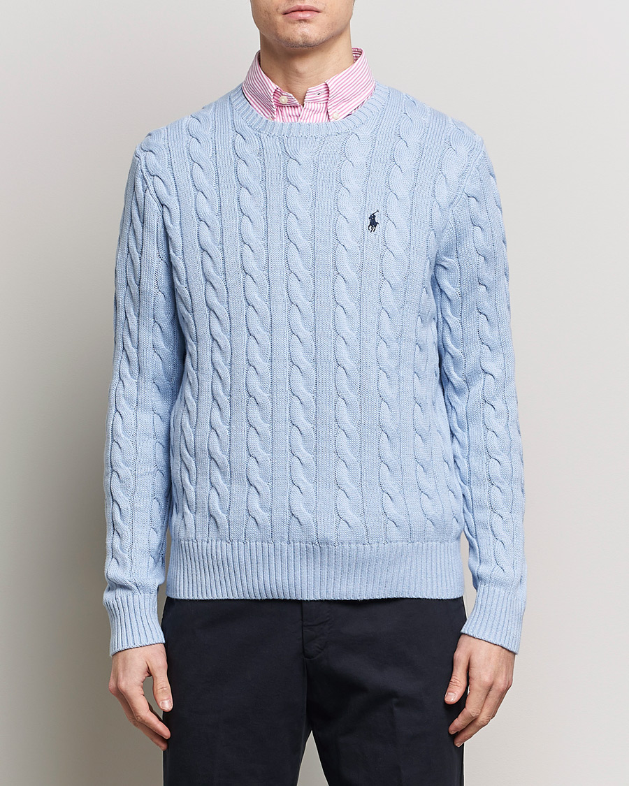 Herren | Rundausschnitt | Polo Ralph Lauren | Cotton Cable Pullover Blue Hyacinth