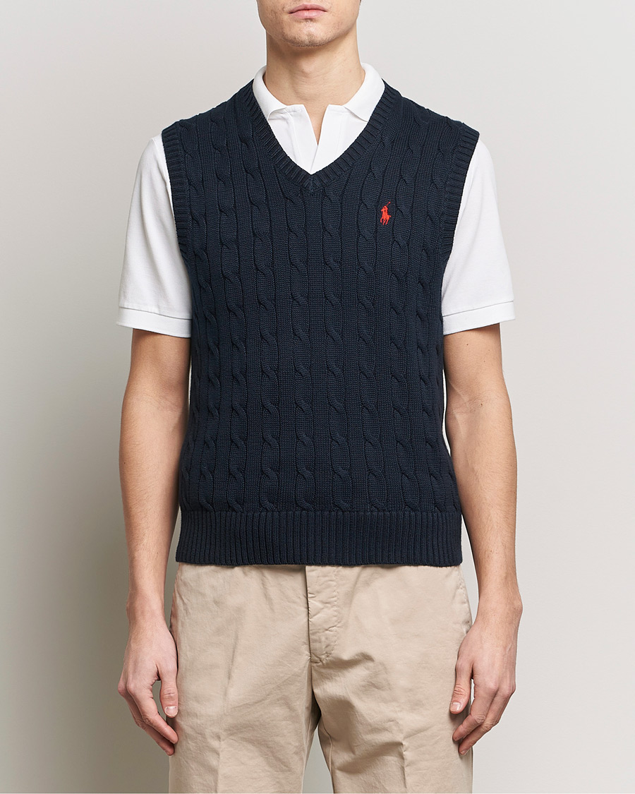 Herren | Pullover | Polo Ralph Lauren | Cotton Cable Vest Hunter Navy