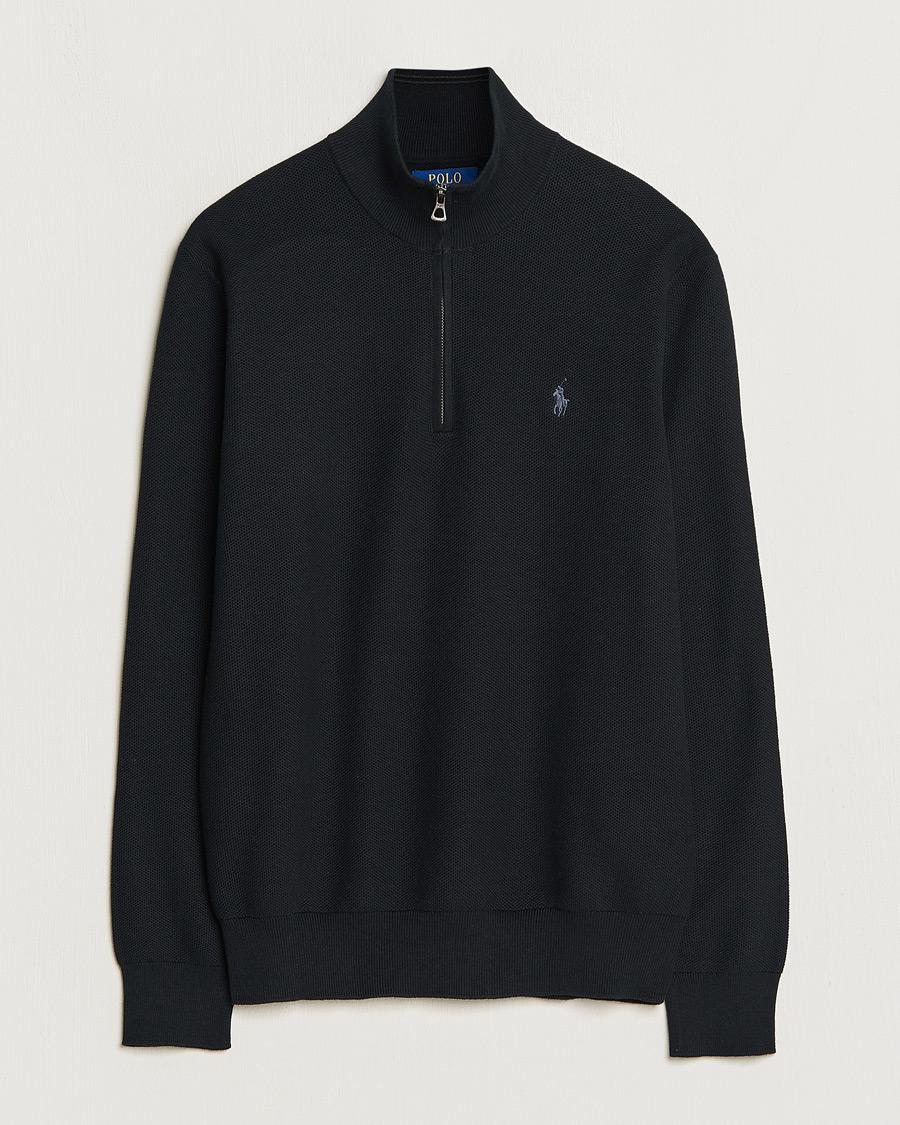 Polo Ralph Lauren Textured Half Zip Polo Black bei Care of Carl