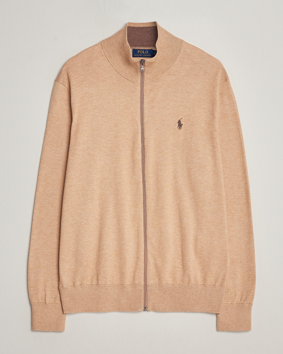 Herren | Pullover | Polo Ralph Lauren | Cotton Full-Zip Camel Melange