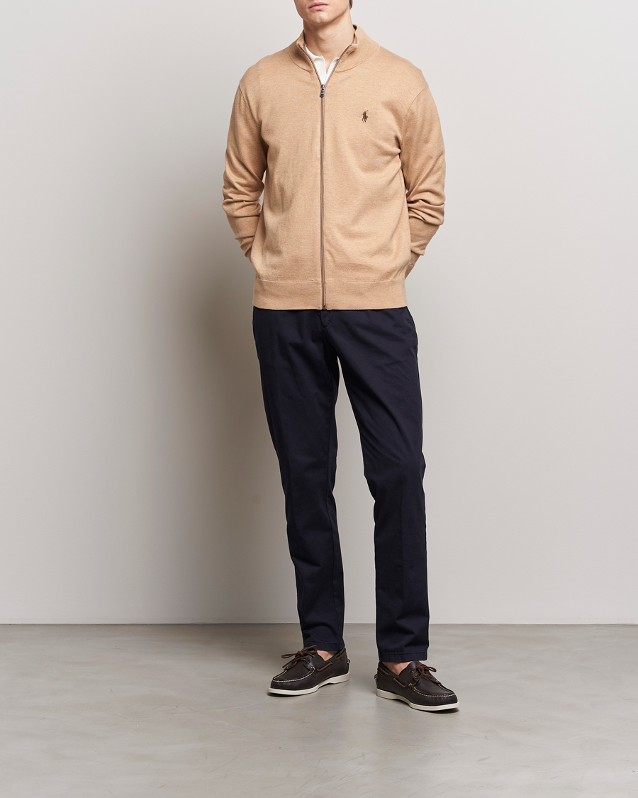Herren | Pullover | Polo Ralph Lauren | Cotton Full-Zip Camel Melange
