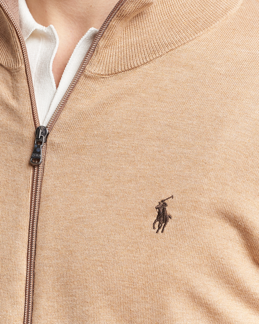 Herren | Pullover | Polo Ralph Lauren | Cotton Full-Zip Camel Melange