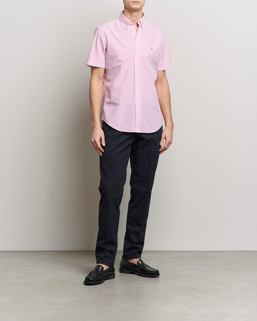 Herren | Hemden | Polo Ralph Lauren | Seersucker Short Sleeve Striped Shirt Rose/White