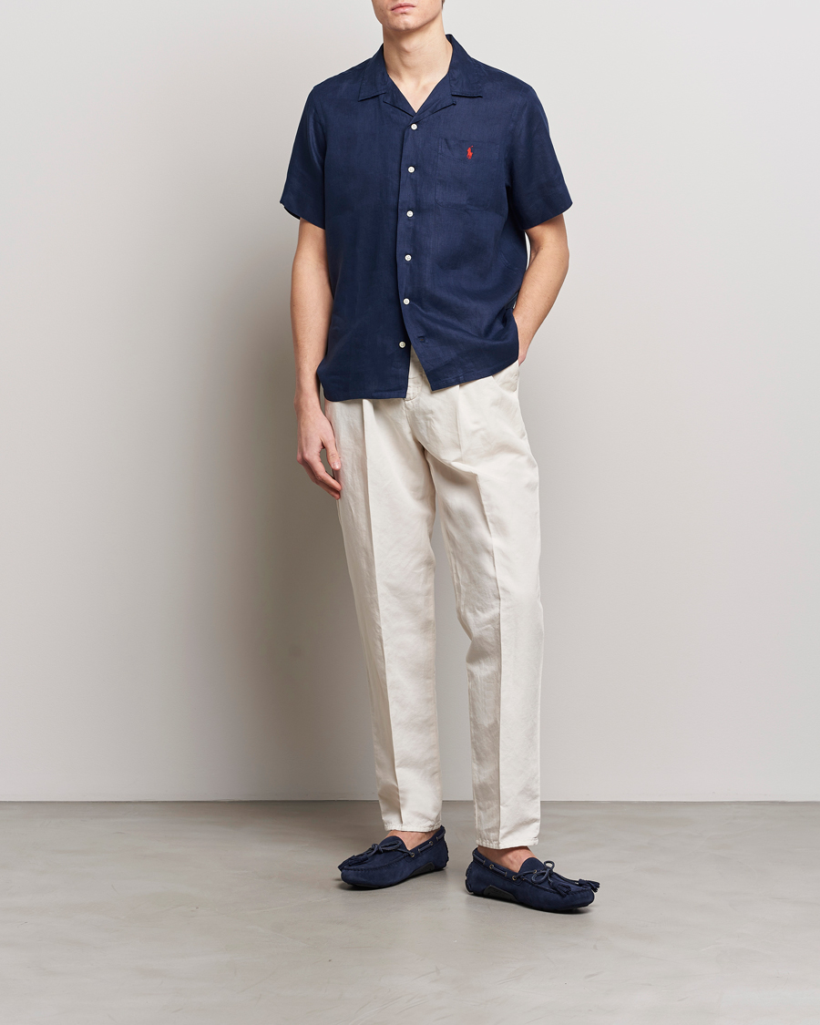 Herren | Hemden | Polo Ralph Lauren | Linen Pocket Short Sleeve Shirt Newport Navy