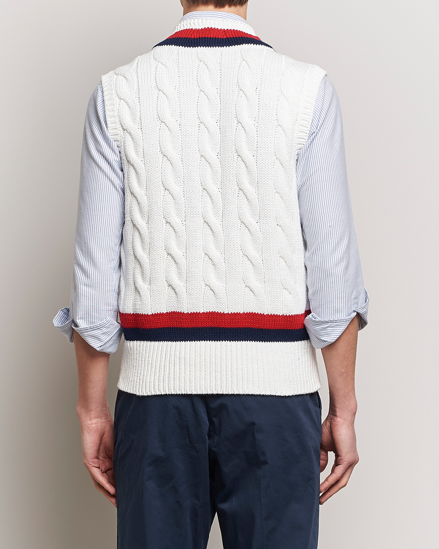Herren | Pullover | Polo Ralph Lauren | Cotton Knitted Cricket Vest Deckwash White