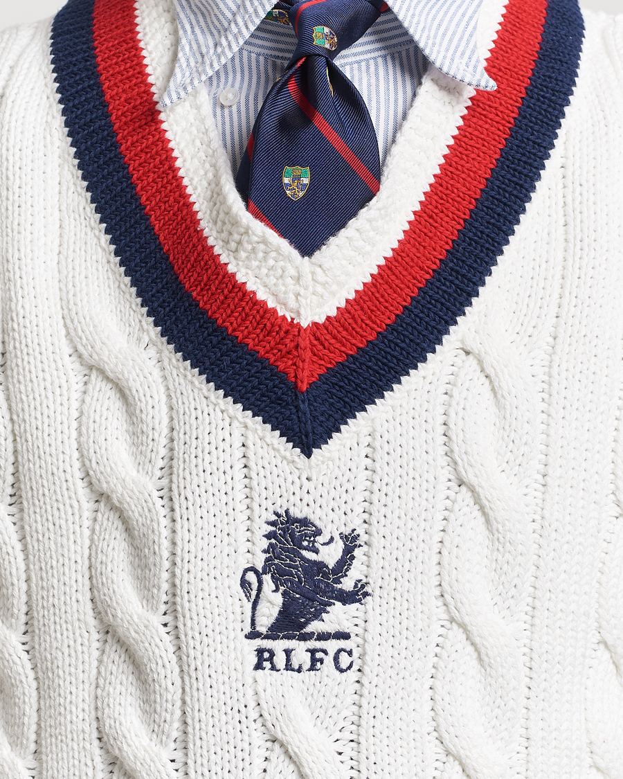 Herren | Pullover | Polo Ralph Lauren | Cotton Knitted Cricket Vest Deckwash White