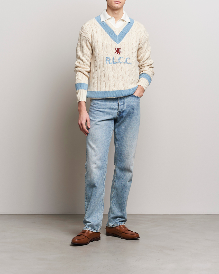 Herren | Pullover | Polo Ralph Lauren | Cotton/Cashmere Cricket Knitted Sweater Parchment Cream