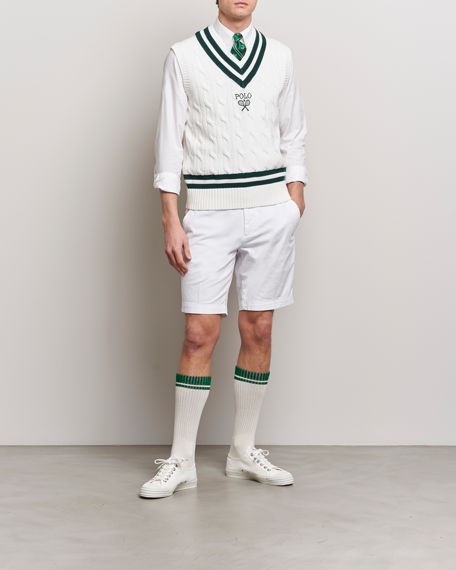 Herren | Pullover | Polo Ralph Lauren | Wimbledon Cricket Vest White/Moss Agate