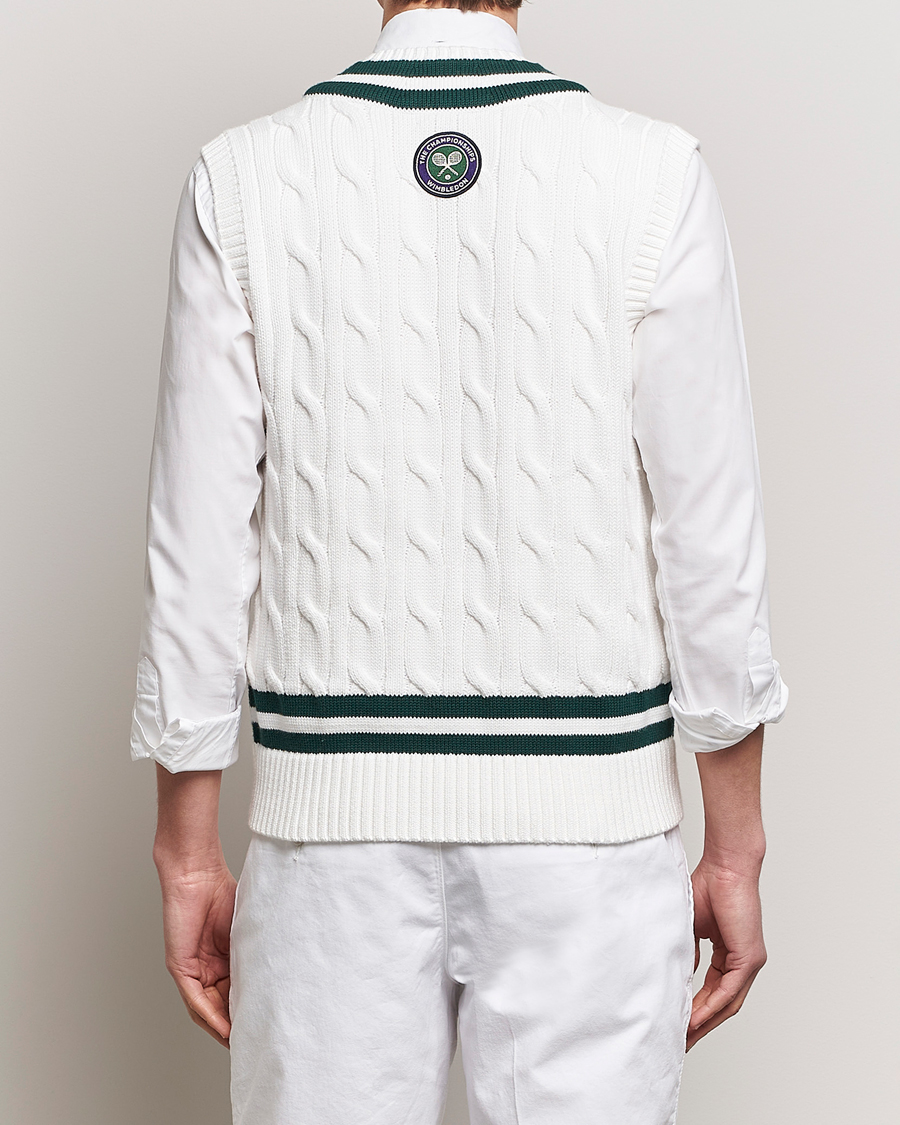 Herren | Pullover | Polo Ralph Lauren | Wimbledon Cricket Vest White/Moss Agate
