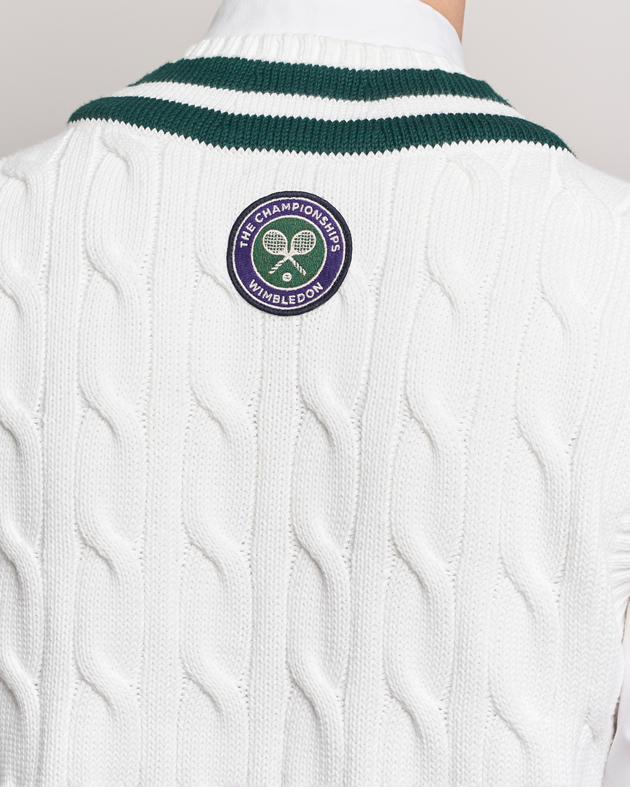 Herren | Pullover | Polo Ralph Lauren | Wimbledon Cricket Vest White/Moss Agate