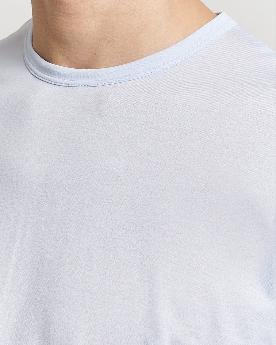 Herren | T-Shirts | Sunspel | Crew Neck Cotton Tee Light Blue