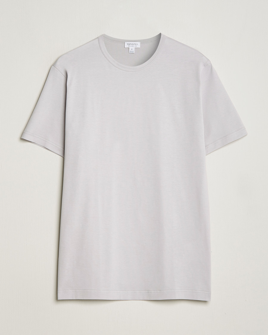 Herren | T-Shirts | Sunspel | Crew Neck Cotton Tee Smoke