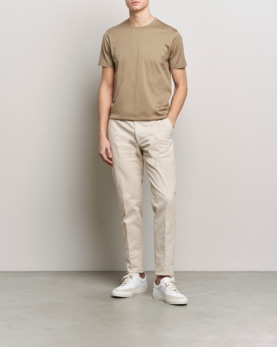 Herren | T-Shirts | Sunspel | Crew Neck Cotton Tee Dark Stone