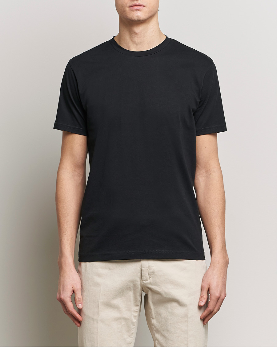Herren | T-Shirts | Sunspel | Riviera Midweight T-Shirt Black