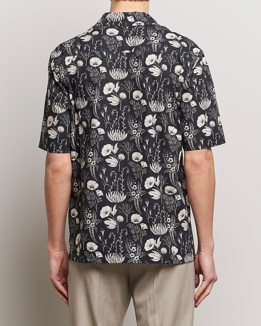 Herren | Hemden | Sunspel | Katie Scott Short Sleeve Printed Resort Shirt Black