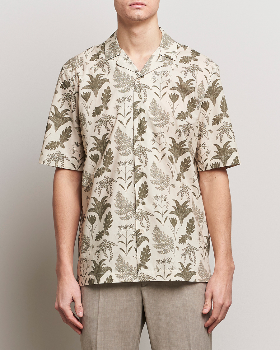 Herren | Kategorie | Sunspel | Katie Scott Short Sleeve Printed Resort Shirt Ecru