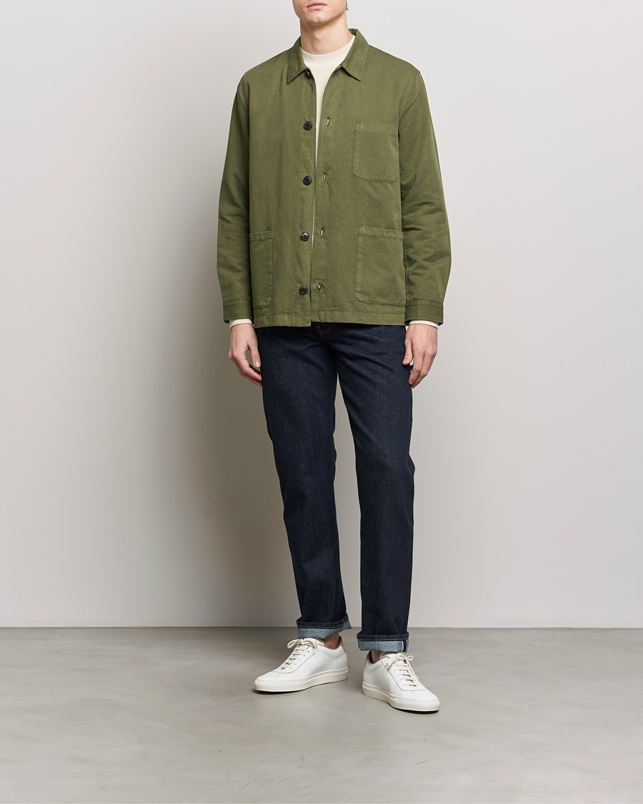 Herren | Hemden | Sunspel | Twin Pocket Cotton/Linen Jacket Khaki