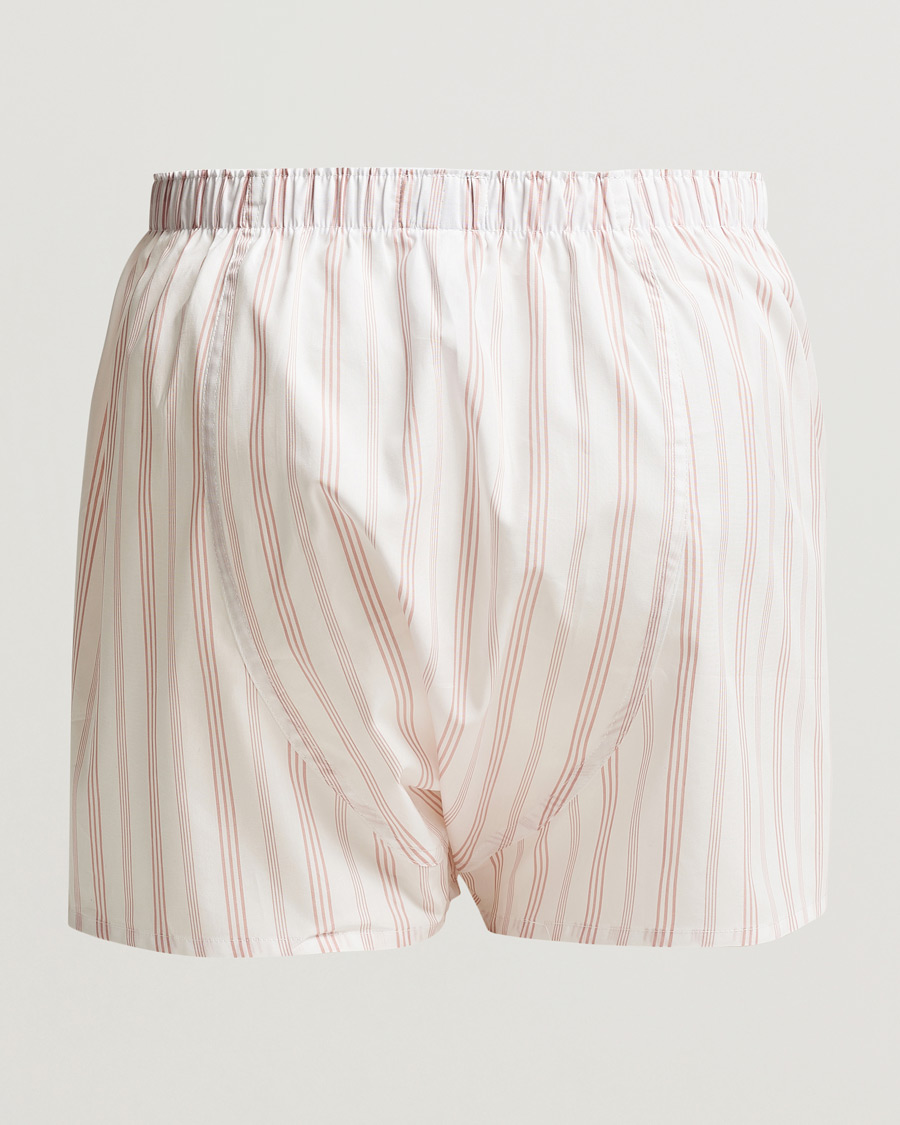 Herren | Unterwäsche | Sunspel | Woven Cotton Boxers Pale Pink Stripe