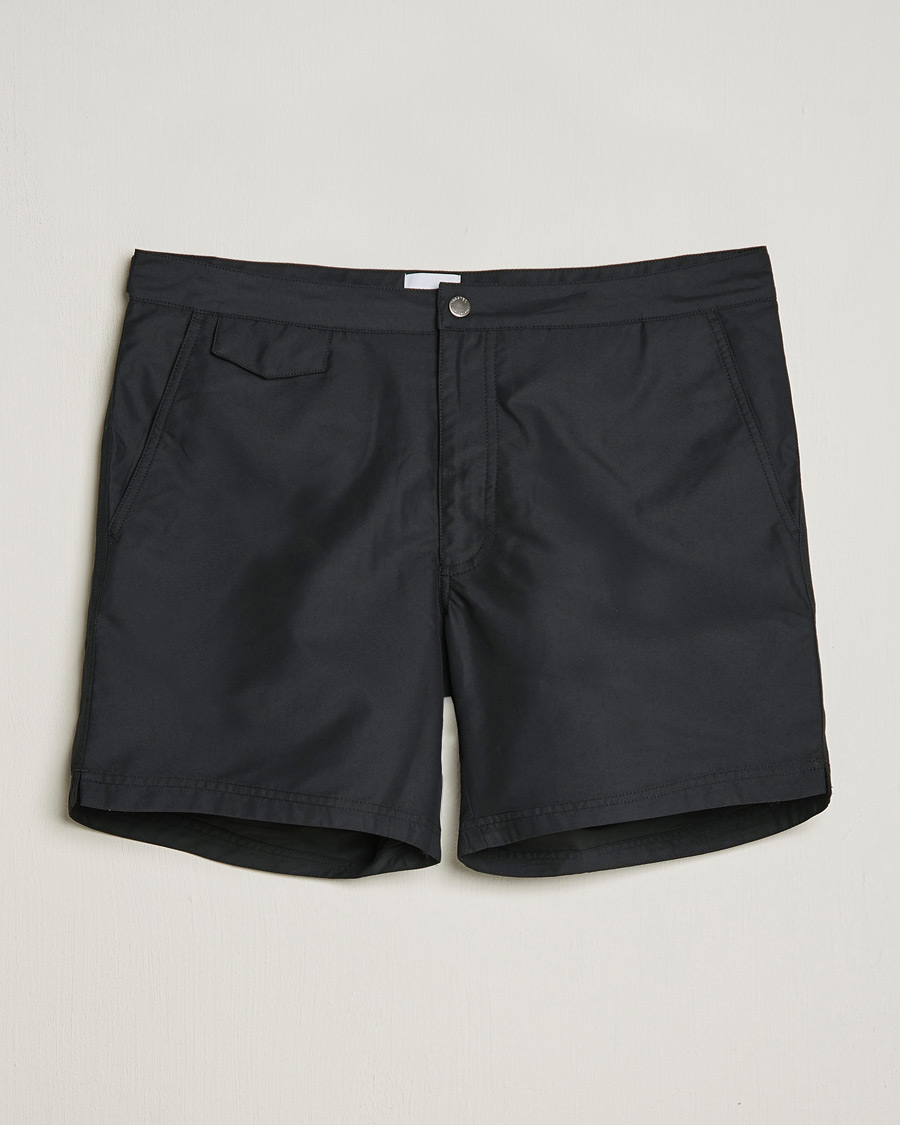 Herren | Badehosen | Sunspel | Recycled Seaqual Tailored Swim Shorts Black