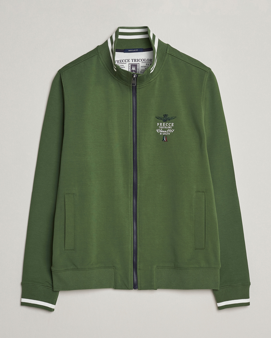 Herren | Pullover | Aeronautica Militare | Full Zip Sweater Seaweed Green
