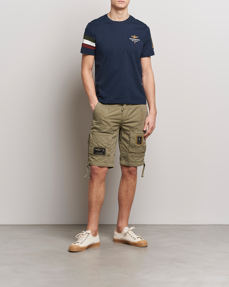 Herren | T-Shirts | Aeronautica Militare | Tricolori Crew Neck T-Shirt Navy