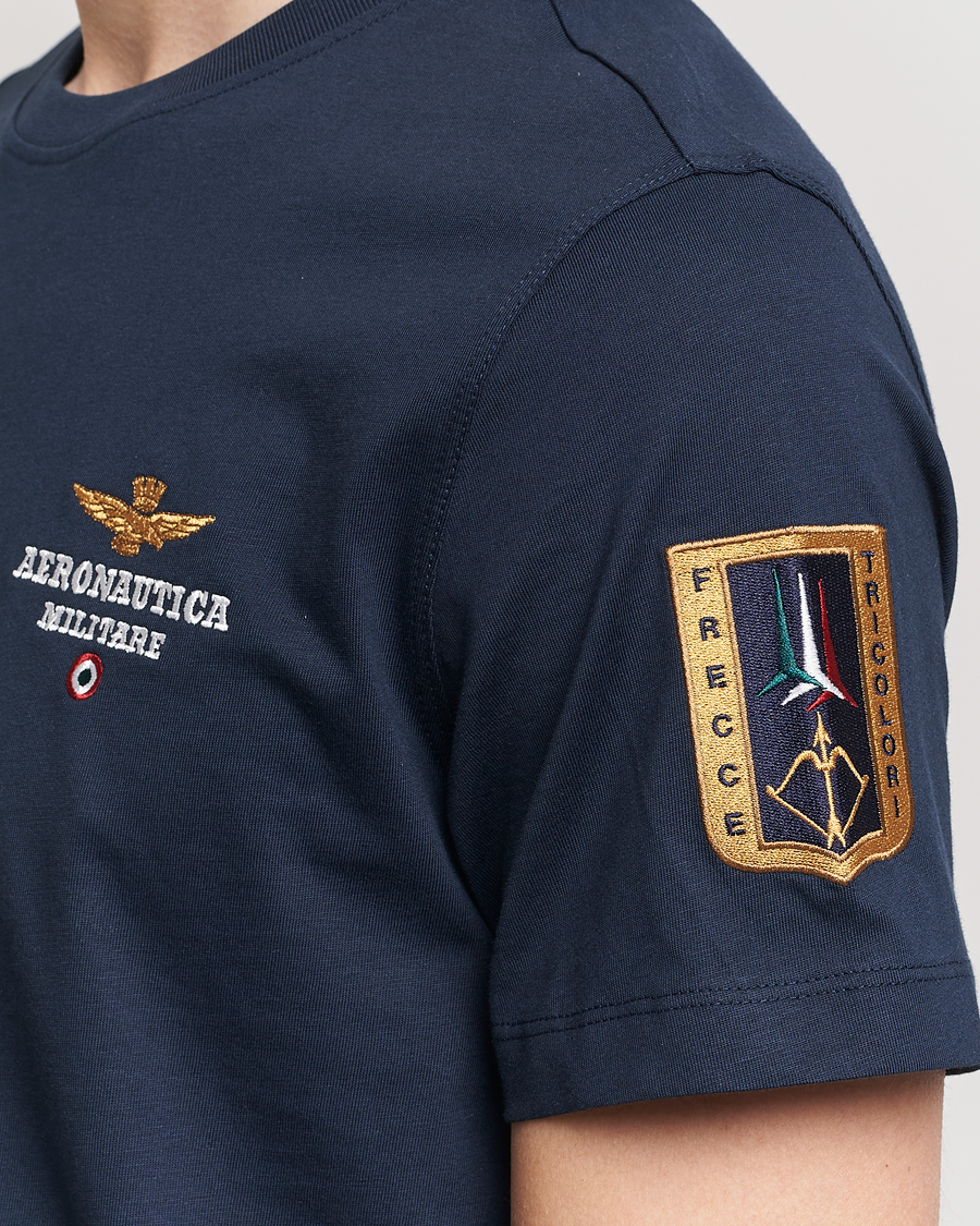 Herren | T-Shirts | Aeronautica Militare | Tricolori Crew Neck T-Shirt Navy