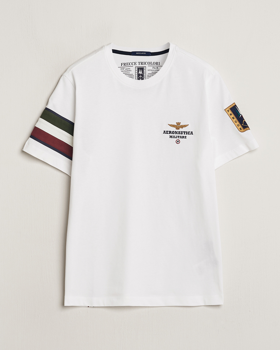 Herren | T-Shirts | Aeronautica Militare | Tricolori Crew Neck T-Shirt Off White