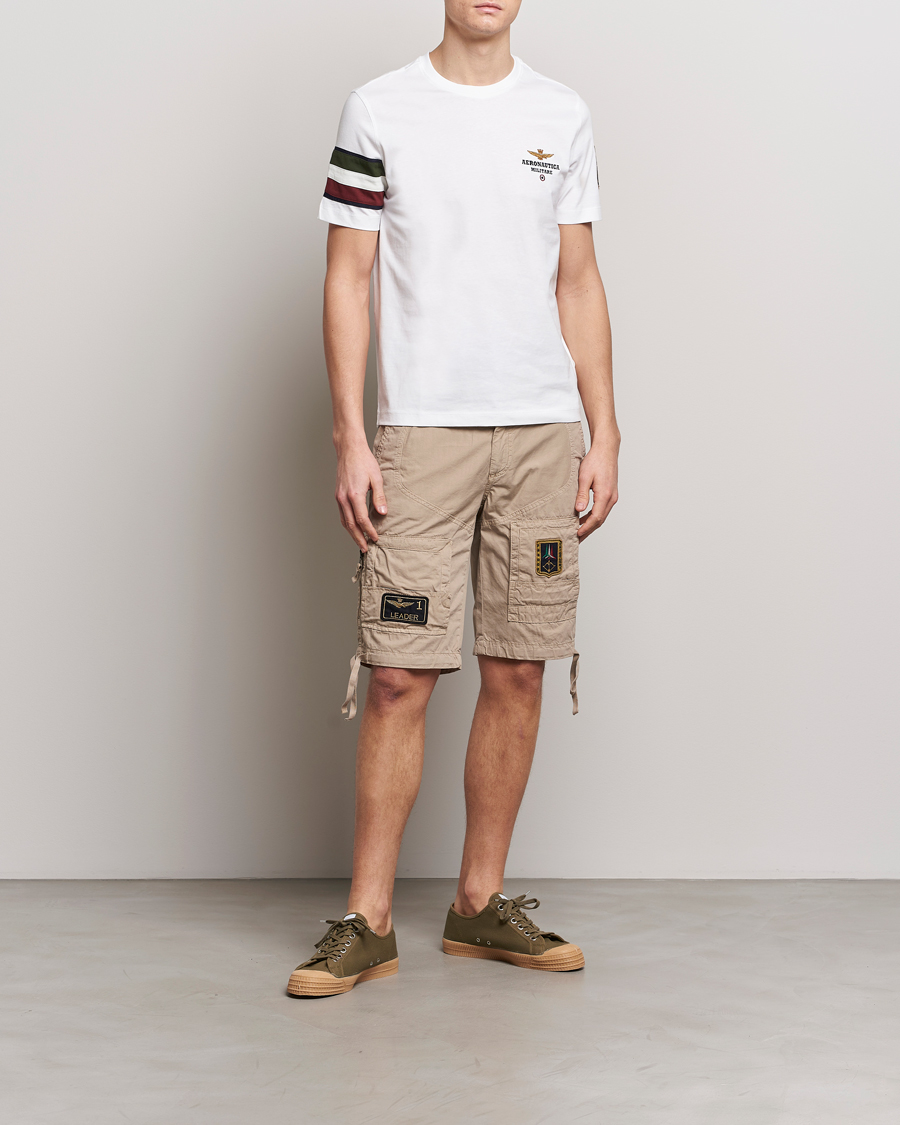 Herren | T-Shirts | Aeronautica Militare | Tricolori Crew Neck T-Shirt Off White