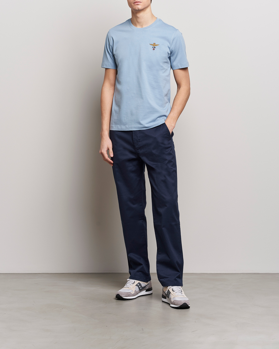 Herren | T-Shirts | Aeronautica Militare | TS1580 Crew Neck T-Shirt Glacier Blue